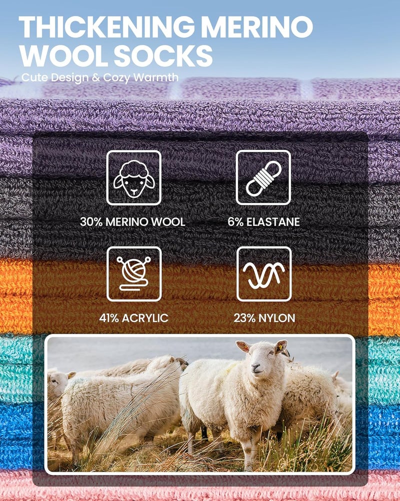 OutdoorMaster Kids Ski Socks, 2/3-Pack Merino Wool Compression Thermal Socks with Boys & Girls, Over The Calf Non-Slip Cuff - Image 2